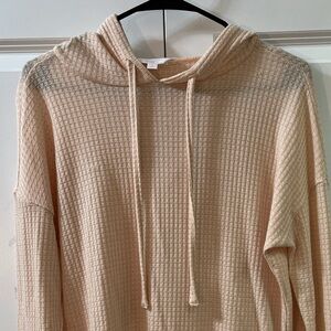 Baby Pink Waffle Knit Hoodie